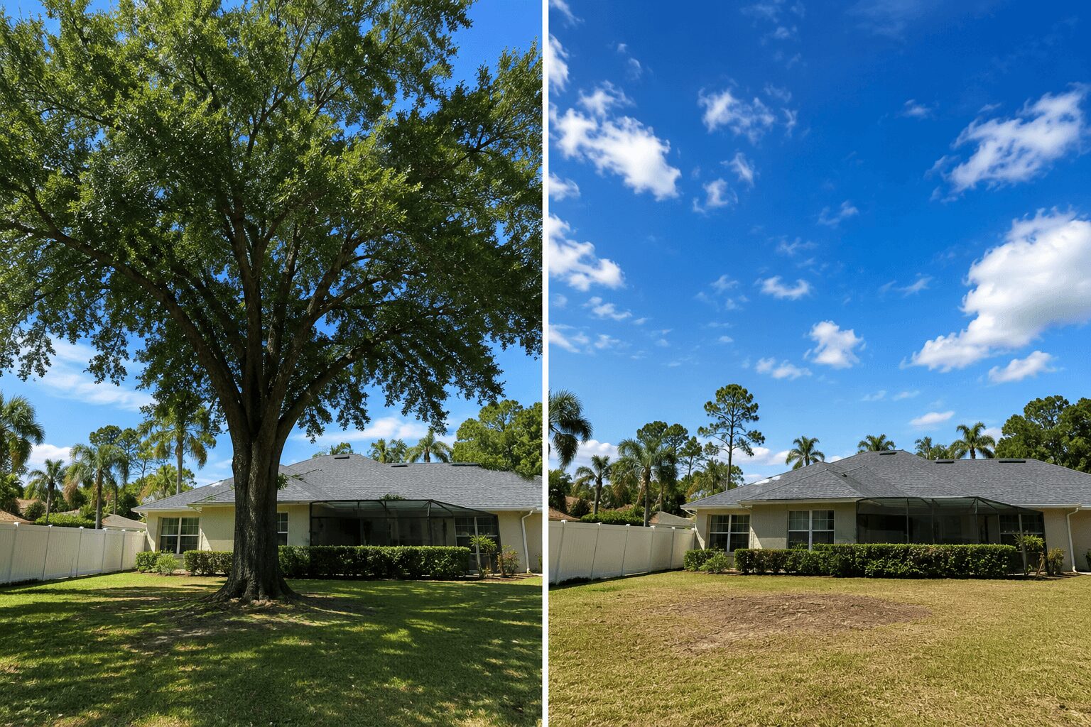Tree Removal Daytona Beach Before and After